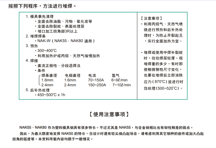 NAK80模具钢特性